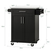 SoBuy FKW110‑SCH Desserte Cuisine à roulettes Meuble Cuisine Rangement Meuble Bas Cuisine Petit Meuble de Rangement Cuisine avec Plan de Travail 80×90×46 cm Noir