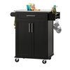 SoBuy FKW110‑SCH Desserte Cuisine à roulettes Meuble Cuisine Rangement Meuble Bas Cuisine Petit Meuble de Rangement Cuisine avec Plan de Travail 80×90×46 cm Noir