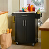 SoBuy FKW110‑SCH Desserte Cuisine à roulettes Meuble Cuisine Rangement Meuble Bas Cuisine Petit Meuble de Rangement Cuisine avec Plan de Travail 80×90×46 cm Noir