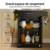 SoBuy FKW110‑SCH Desserte Cuisine à roulettes Meuble Cuisine Rangement Meuble Bas Cuisine Petit Meuble de Rangement Cuisine avec Plan de Travail 80×90×46 cm Noir
