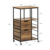 SoBuy FKW111-PF Desserte de Cuisine à roulettes avec Tiroirs Chariot de Cuisine Style Industriel en Bois Vintage et Métal Noir Meuble Bas Cuisine avec Étagères de Rangement 89x53x37cm