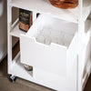 SoBuy FKW111-WN Desserte Cuisine à Roulettes avec Tiroir et Étagères, Chariot de Cuisine Rangement avec Plan de Travail, Blanc & Naturel 53×37×89 cm