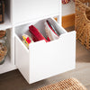 SoBuy FKW111-WN Desserte Cuisine à Roulettes avec Tiroir et Étagères, Chariot de Cuisine Rangement avec Plan de Travail, Blanc & Naturel 53×37×89 cm