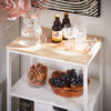 SoBuy FKW111-WN Desserte Cuisine à Roulettes avec Tiroir et Étagères, Chariot de Cuisine Rangement avec Plan de Travail, Blanc & Naturel 53×37×89 cm