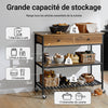 SoBuy FKW112-PF Desserte de Cuisine à Roulettes – Style Industriel, 2 Tiroirs, 2 Étagères, 60 kg, 100×45×93 cm
