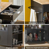 SoBuy FKW113-SCH Desserte Cuisine à roulettes Meuble Cuisine Rangement Desserte de Cuisine Plan de Travail Cuisine Buffet Cuisine Petit Meuble de Rangement Noir 75x46x83 cm
