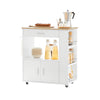 SoBuy FKW113-WN Desserte Cuisine à roulettes Meuble Cuisine Rangement Desserte de Cuisine Plan de Travail Cuisine Buffet Cuisine Petit Meuble de Rangement Blanc 75x46x83 cm