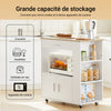SoBuy FKW113-WN Desserte Cuisine à roulettes Meuble Cuisine Rangement Desserte de Cuisine Plan de Travail Cuisine Buffet Cuisine Petit Meuble de Rangement Blanc 75x46x83 cm