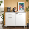 SoBuy FKW117-W Desserte à roulettes Îlot Central avec Plan de Travail INOX et 1 Tiroir, Chariot Mobile pour Cuisine ou Salle à Manger, Meuble de Cuisine avec Rangement 120 x 56 x 90 cm