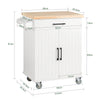 SoBuy FKW119-WN Desserte de Cuisine à roulettes avec Plateau en Bois de Caoutchouc, Meuble de Rangement de Cuisine, Meuble Plan de Travail Idéal pour Cuisine, Salle à Manger ou Restaurant 74x91x46 cm