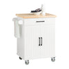 SoBuy FKW119-WN Desserte de Cuisine à roulettes avec Plateau en Bois de Caoutchouc, Meuble de Rangement de Cuisine, Meuble Plan de Travail Idéal pour Cuisine, Salle à Manger ou Restaurant 74x91x46 cm
