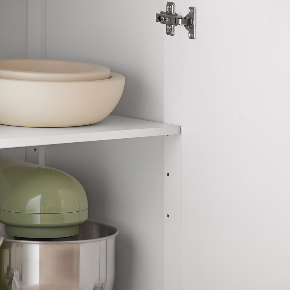 SoBuy FKW119-WN Desserte Cuisine avec Roulettes, Mobile, pour Cuisine et Salle à Manger, Rangement Optimisé – L74×P46×H91 cm, Bois d’Hévéa, Blanc et Naturel
