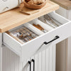 SoBuy FKW119-WN Desserte de Cuisine à roulettes avec Plateau en Bois de Caoutchouc, Meuble de Rangement de Cuisine, Meuble Plan de Travail Idéal pour Cuisine, Salle à Manger ou Restaurant 74x91x46 cm