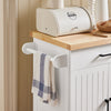 SoBuy FKW119-WN Desserte de Cuisine à roulettes avec Plateau en Bois de Caoutchouc, Meuble de Rangement de Cuisine, Meuble Plan de Travail Idéal pour Cuisine, Salle à Manger ou Restaurant 74x91x46 cm