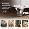 SoBuy FKW119-WN Desserte de Cuisine à roulettes avec Plateau en Bois de Caoutchouc, Meuble de Rangement de Cuisine, Meuble Plan de Travail Idéal pour Cuisine, Salle à Manger ou Restaurant 74x91x46 cm