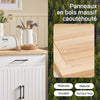 SoBuy FKW119-WN Desserte de Cuisine à roulettes avec Plateau en Bois de Caoutchouc, Meuble de Rangement de Cuisine, Meuble Plan de Travail Idéal pour Cuisine, Salle à Manger ou Restaurant 74x91x46 cm