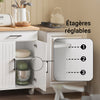SoBuy FKW119-WN Desserte de Cuisine à roulettes avec Plateau en Bois de Caoutchouc, Meuble de Rangement de Cuisine, Meuble Plan de Travail Idéal pour Cuisine, Salle à Manger ou Restaurant 74x91x46 cm