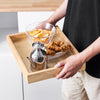 Prévente SoBuy FKW123-WN Petit Îlot de Cuisine Gain de Place sur Roulettes, Plan de Travail en Bois d'Hévéa, Meuble Compact avec Tiroirs et Rangement – 72x40x84cm, Blanc