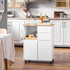 Prévente SoBuy FKW123-WN Petit Îlot de Cuisine Gain de Place sur Roulettes, Plan de Travail en Bois d'Hévéa, Meuble Compact avec Tiroirs et Rangement – 72x40x84cm, Blanc
