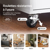 Prévente SoBuy FKW123-WN Petit Îlot de Cuisine Gain de Place sur Roulettes, Plan de Travail en Bois d'Hévéa, Meuble Compact avec Tiroirs et Rangement – 72x40x84cm, Blanc