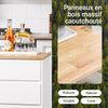 Prévente SoBuy FKW123-WN Petit Îlot de Cuisine Gain de Place sur Roulettes, Plan de Travail en Bois d'Hévéa, Meuble Compact avec Tiroirs et Rangement – 72x40x84cm, Blanc