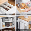 Prévente SoBuy FKW123-WN Petit Îlot de Cuisine Gain de Place sur Roulettes, Plan de Travail en Bois d'Hévéa, Meuble Compact avec Tiroirs et Rangement – 72x40x84cm, Blanc