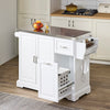 SoBuy FKW128-II-ST Chariot de Cuisine avec Tiroirs et Plan Rabattable – Îlot Pliable, Rangement – 107×71×91 cm, Blanc
