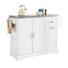 Prévente SoBuy FKW128-ST Desserte de Cuisine à roulettes, Îlot Central avec Plan de Travail Extensible Chariot Mobile pour Cuisine ou Salle à Manger, Meuble de Cuisine avec Rangement Blanc 130 x 46/71 x 91 cm