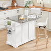 Prévente SoBuy FKW128-ST Desserte de Cuisine à roulettes, Îlot Central avec Plan de Travail Extensible Chariot Mobile pour Cuisine ou Salle à Manger, Meuble de Cuisine avec Rangement Blanc 130 x 46/71 x 91 cm