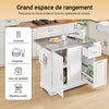 Prévente SoBuy FKW128-ST Desserte de Cuisine à roulettes, Îlot Central avec Plan de Travail Extensible Chariot Mobile pour Cuisine ou Salle à Manger, Meuble de Cuisine avec Rangement Blanc 130 x 46/71 x 91 cm