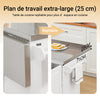 Prévente SoBuy FKW128-ST Desserte de Cuisine à roulettes, Îlot Central avec Plan de Travail Extensible Chariot Mobile pour Cuisine ou Salle à Manger, Meuble de Cuisine avec Rangement Blanc 130 x 46/71 x 91 cm