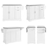 Prévente SoBuy FKW128-ST Desserte de Cuisine à roulettes, Îlot Central avec Plan de Travail Extensible Chariot Mobile pour Cuisine ou Salle à Manger, Meuble de Cuisine avec Rangement Blanc 130 x 46/71 x 91 cm