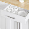 SoBuy FKW129-WN Îlot Central de Cuisine sur Roulettes, Plan Extensible 44→69cm, 2 Tiroirs & 2 Portes, Étagères Réglables, Chariot Mobile – 113x91cm, Blanc