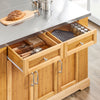 SoBuy FKW130-N Desserte de Cuisine à Roulettes, Îlot Central avec Plan de Travail Extensible Chariot Mobile, Meuble de Cuisine avec Rangement Naturel 107x(46–71)x92,5 cm