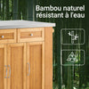 SoBuy FKW130-N Desserte de Cuisine à Roulettes, Îlot Central avec Plan de Travail Extensible Chariot Mobile, Meuble de Cuisine avec Rangement Naturel 107x(46–71)x92,5 cm
