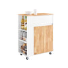SoBuy FKW132-WN Desserte de Cuisine sur Roues – Meuble Cuisine avec Plan de Travail en Bois de Caoutchouc, Unité de Cuisine A