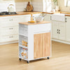 SoBuy FKW132-WN Desserte Cuisine avec Roues, pour Cuisine et Salle à Manger, Rangement Optimisé, Design Fonctionnel – L70×P40×H90 cm, Bois d’Hévéa, Blanc