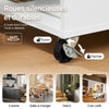 SoBuy FKW132-WN Desserte Cuisine avec Roues, pour Cuisine et Salle à Manger, Rangement Optimisé, Design Fonctionnel – L70×P40×H90 cm, Bois d’Hévéa, Blanc