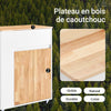 SoBuy FKW132-WN Desserte Cuisine avec Roues, pour Cuisine et Salle à Manger, Rangement Optimisé, Design Fonctionnel – L70×P40×H90 cm, Bois d’Hévéa, Blanc