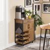 Prévente SoBuy FKW134-N Desserte de cuisine à roulettes 67 cm avec tiroir, casier à vin et crochets – Style industriel bois et métal