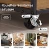 Prévente SoBuy FKW134-N Desserte de cuisine à roulettes 67 cm avec tiroir, casier à vin et crochets – Style industriel bois et métal