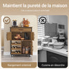 Prévente SoBuy FKW134-N Desserte de cuisine à roulettes 67 cm avec tiroir, casier à vin et crochets – Style industriel bois et métal