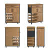 Prévente SoBuy FKW134-N Desserte de cuisine à roulettes 67 cm avec tiroir, casier à vin et crochets – Style industriel bois et métal