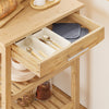 SoBuy FKW135-N Desserte Cuisine en Bambou Carbonisé – Chariot de Cuisine en Bois à Roulettes, Antibactérien, Résistant à l’Humidité, Sans Odeur, Idéal pour Cuisine, Maison & Salle à Manger 58×40×86 cm