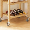 SoBuy FKW135-N Desserte Cuisine en Bambou Carbonisé – Chariot de Cuisine en Bois à Roulettes, Antibactérien, Résistant à l’Humidité, Sans Odeur, Idéal pour Cuisine, Maison & Salle à Manger 58×40×86 cm