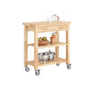SoBuy FKW24-II-N Desserte de Cuisine à roulettes en Bois d’Hévéa – Chariot de Rangement avec 2 Tiroirs et 2 Étagères – Meuble Cuisine Compact 80x40x90 cm