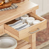 SoBuy FKW24-II-N Desserte de Cuisine à roulettes en Bois d’Hévéa – Chariot de Rangement avec 2 Tiroirs et 2 Étagères – Meuble Cuisine Compact 80x40x90 cm
