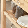 SoBuy FKW24-II-N Desserte de Cuisine à roulettes en Bois d’Hévéa – Chariot de Rangement avec 2 Tiroirs et 2 Étagères – Meuble Cuisine Compact 80x40x90 cm