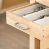 SoBuy FKW24-II-N Desserte de Cuisine à roulettes en Bois d’Hévéa – Chariot de Rangement avec 2 Tiroirs et 2 Étagères – Meuble Cuisine Compact 80x40x90 cm