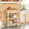 SoBuy FKW24-II-N Desserte de Cuisine à roulettes en Bois d’Hévéa – Chariot de Rangement avec 2 Tiroirs et 2 Étagères – Meuble Cuisine Compact 80x40x90 cm